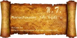 Marschauser Tóbiás névjegykártya